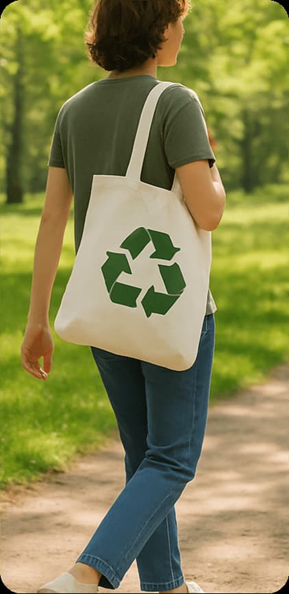 Person with recycle bag