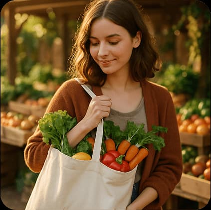 Woman with vegetables